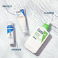 CeraVe Cleanse and Protect Face Routine for Dry Skin, Hydrating Cleanser and Facial Moisturiser with SPF 50