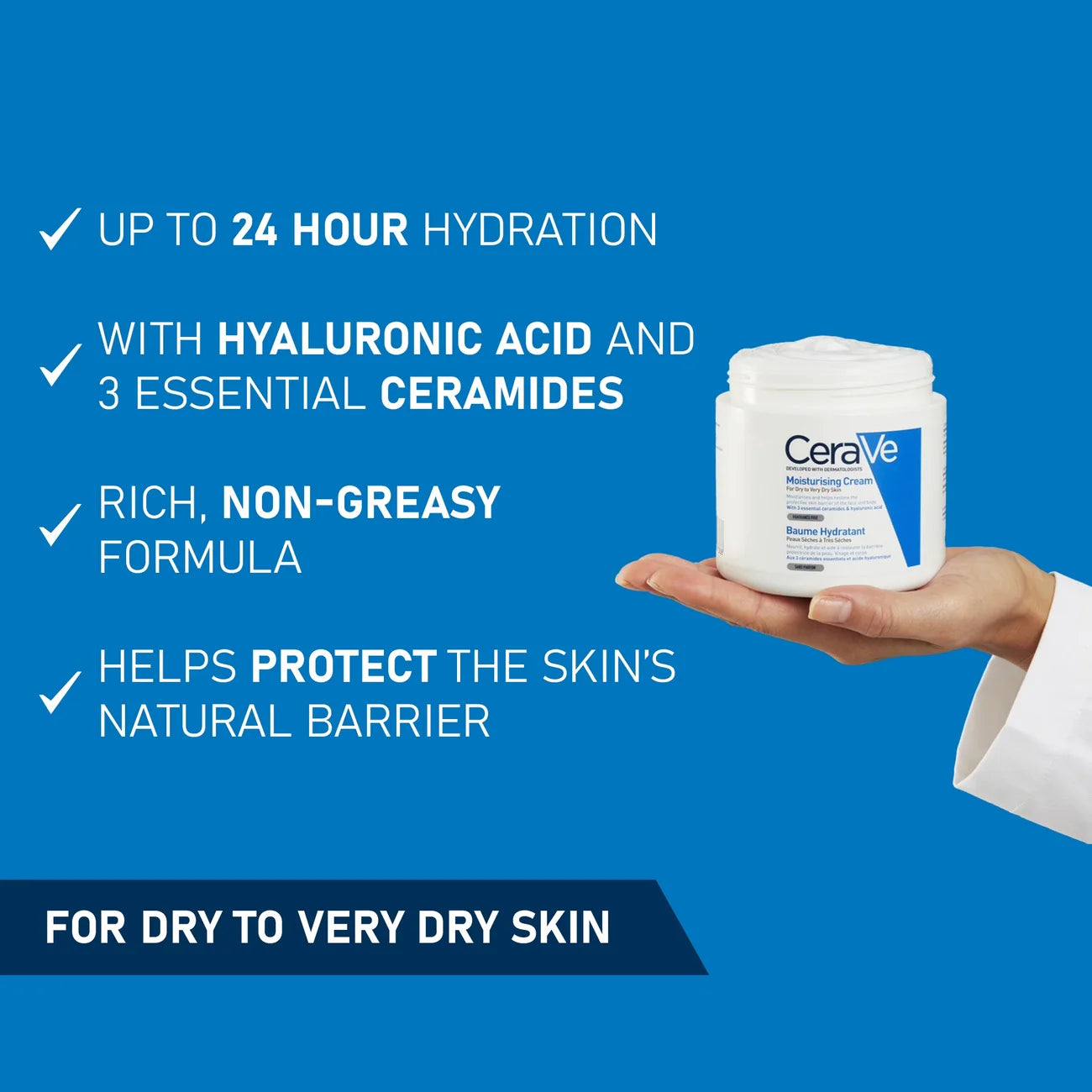 CeraVe Daily Deep Hydration 2-Step Routine for Normal to Dry Skin, Cleanser and Moisturiser with Hyaluronic Acid