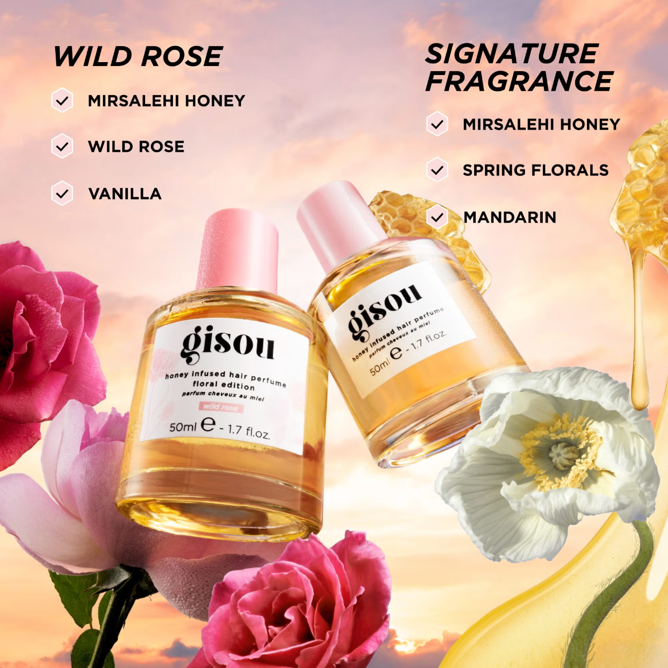 Gisou Honey Infused Hair Perfume Floral Edition - Wild Rose