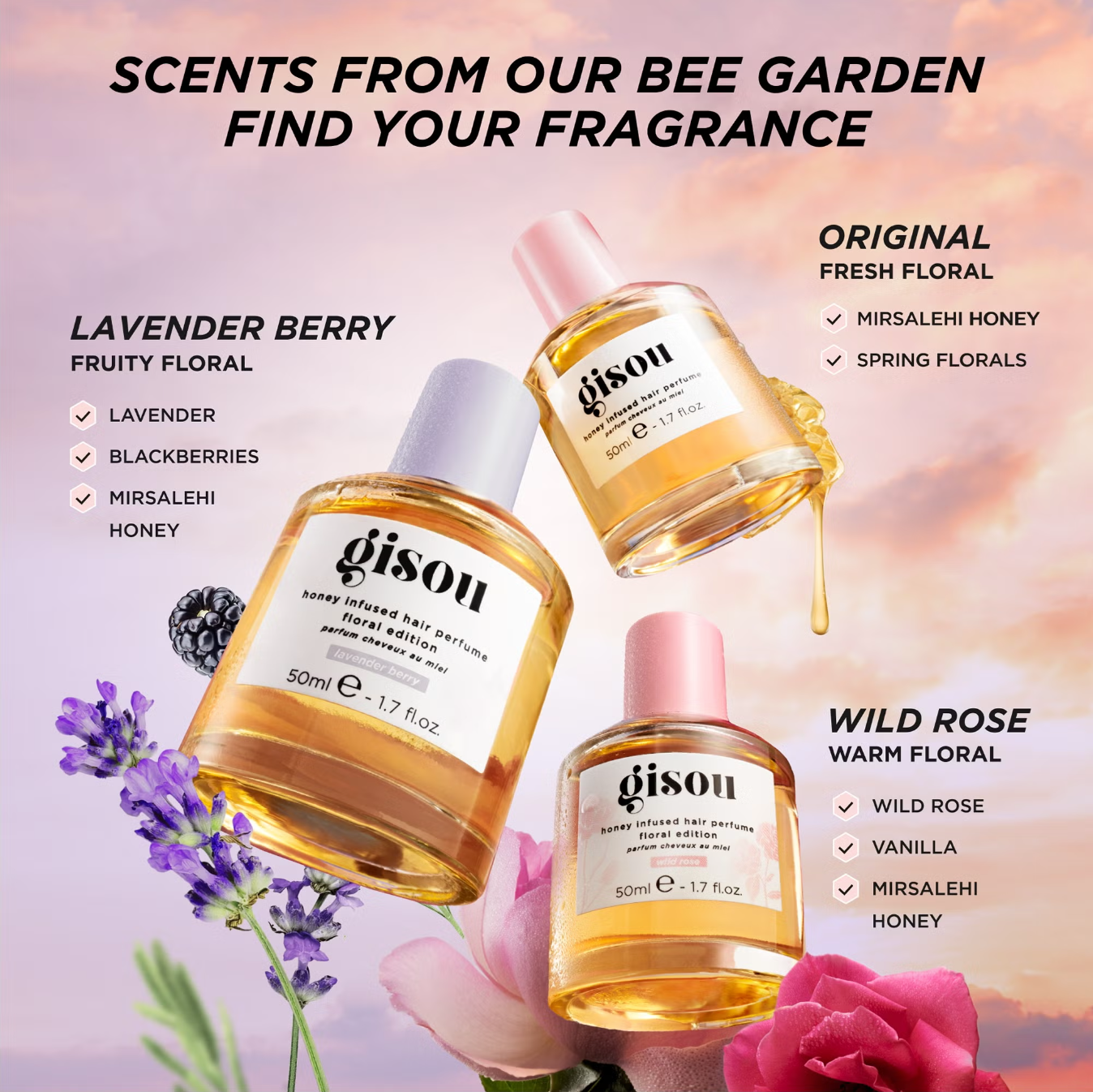 Gisou Honey Infused Hair Perfume - Lavender Berry