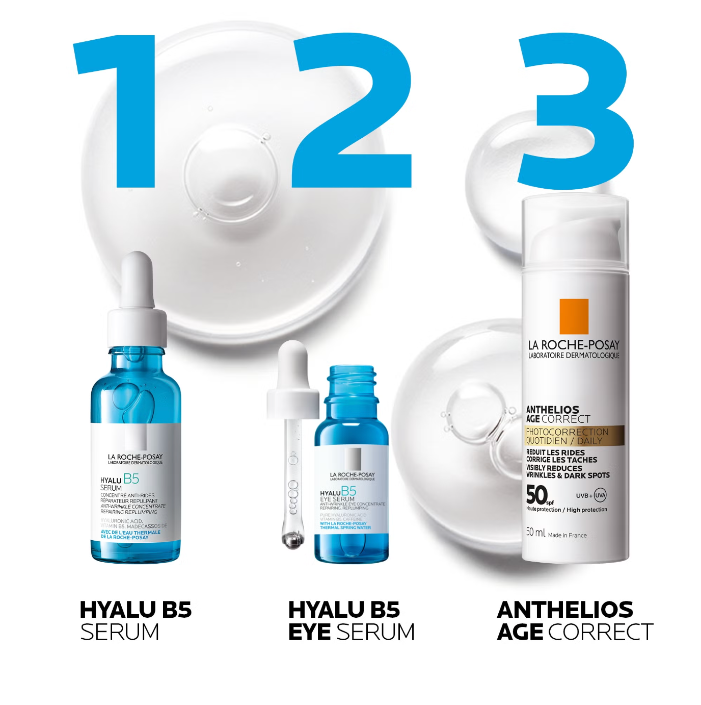 La Roche-Posay Replump and Hydrate Hyalu B5 Duo: Face Serum and Eye Cream Hyaluronic Acid Concentrated Care