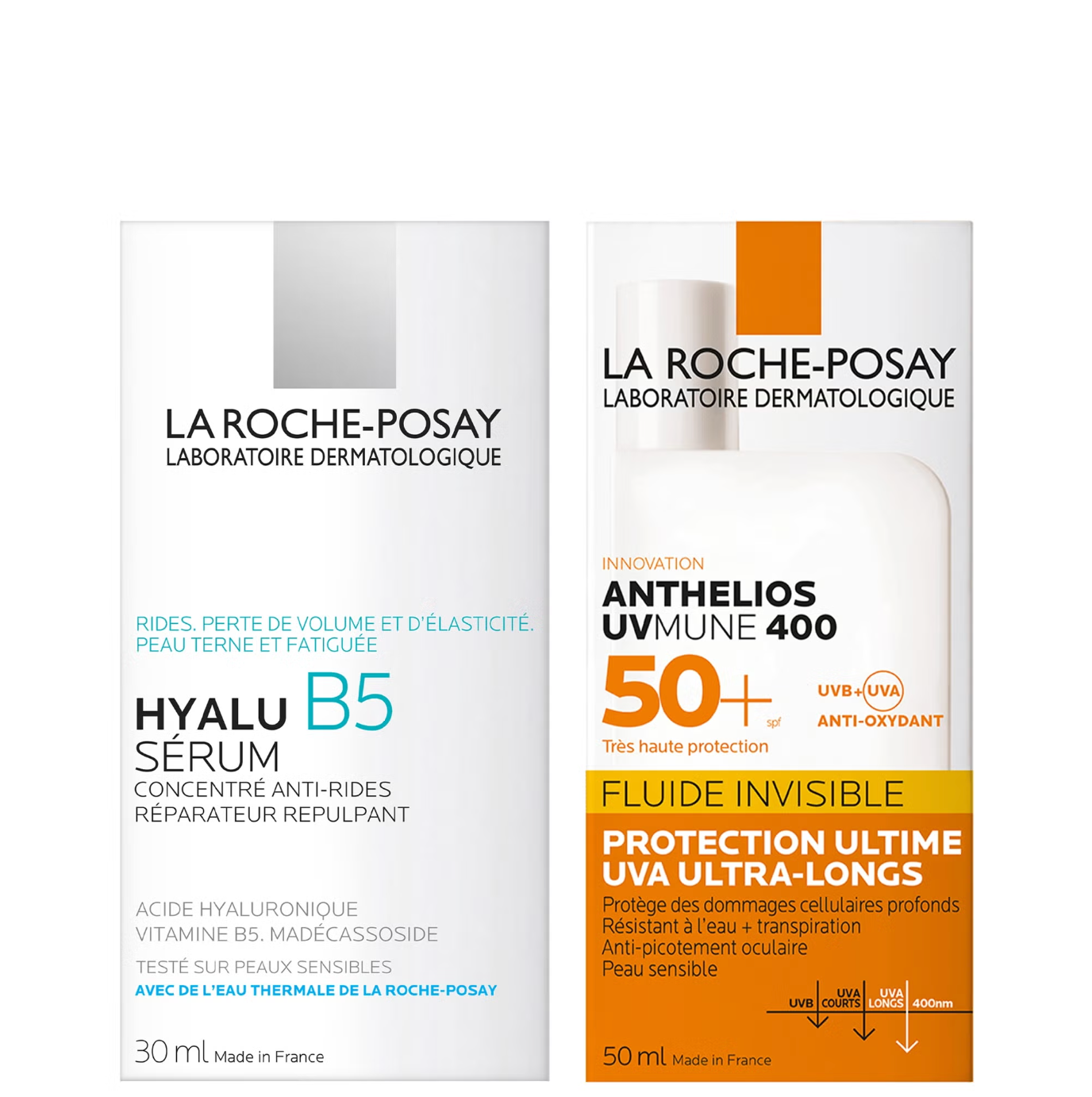 La Roche-Posay Daily Replump and Protect Set: Hyalu B5 Hyaluronic Acid Serum + SPF50+