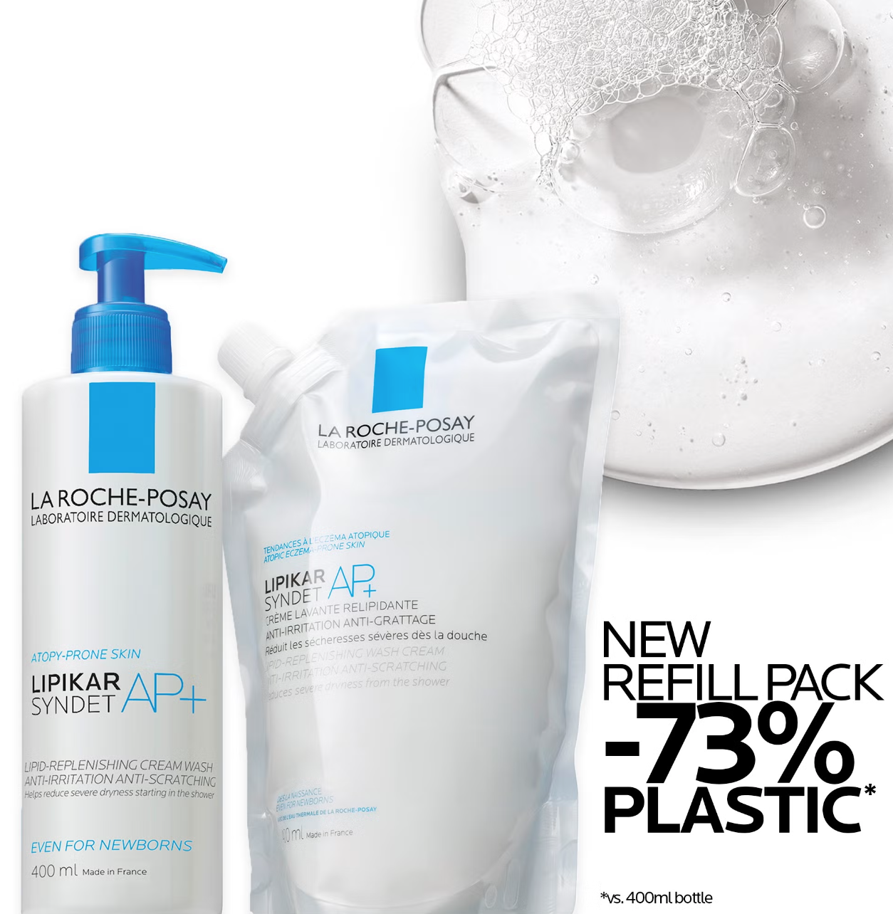 La Roche-Posay Lipikar Syndet AP+ Cream Wash Refill Pouch 400ml