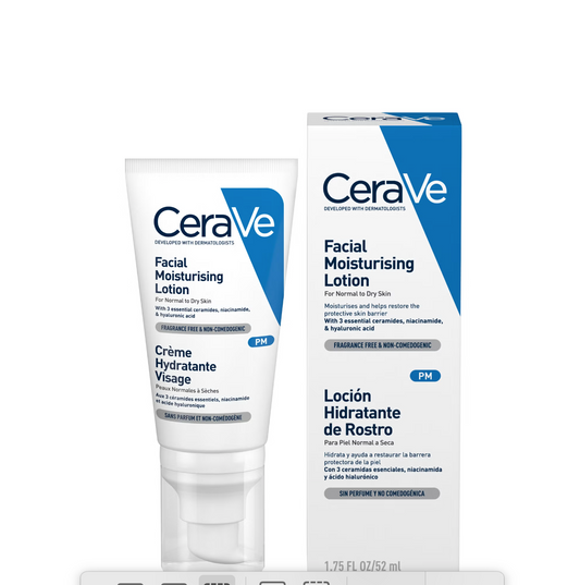 CeraVe PM Facial Moisturising Lotion with Ceramides for Normal to Dry Skin 52ml