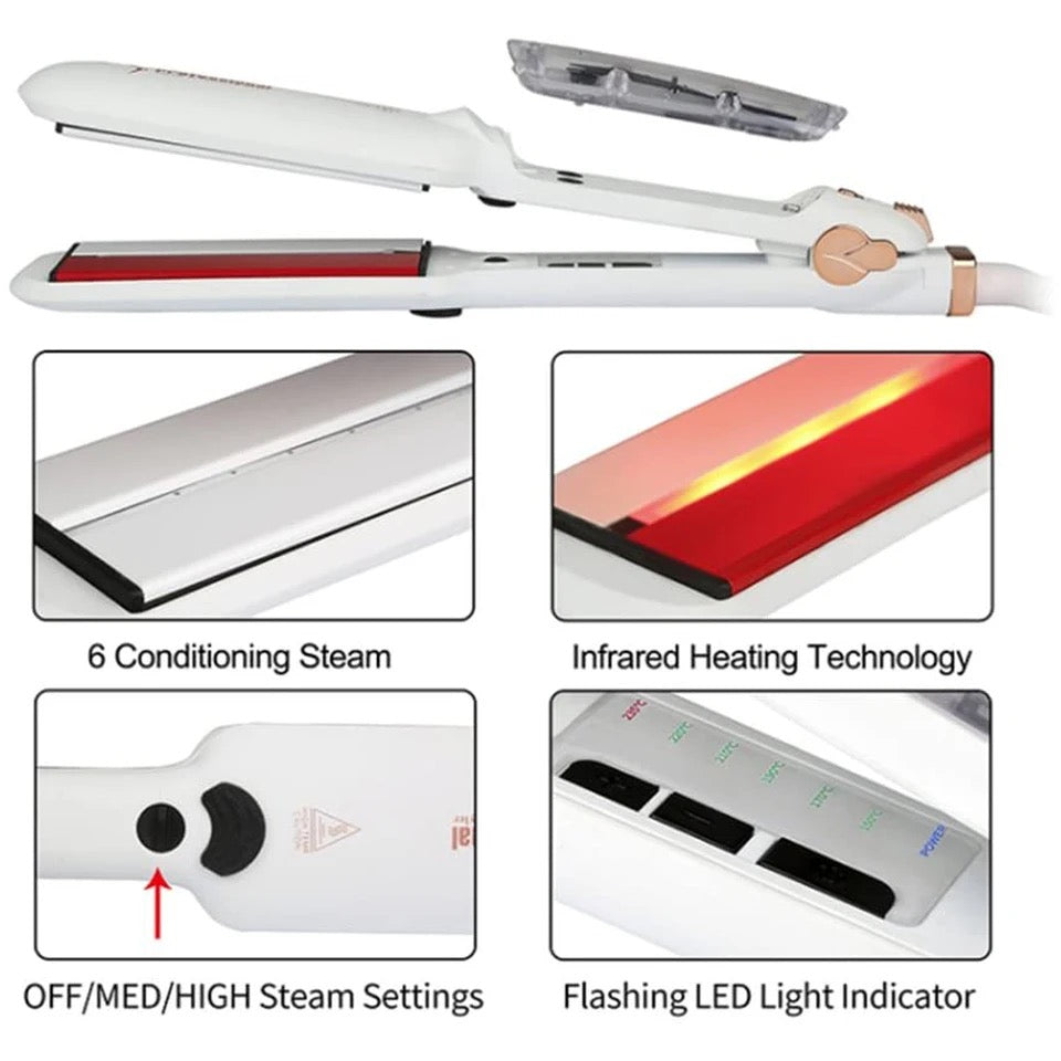 Professional Steam and Infrared Steam Pod Hair Straightener