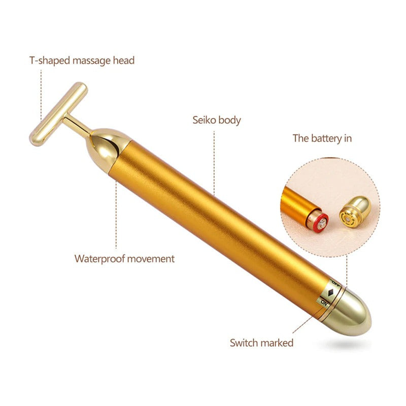 24K Gold Vibrating Facial Massager - A Luxurious Tool for Rejuvenating Your Skin