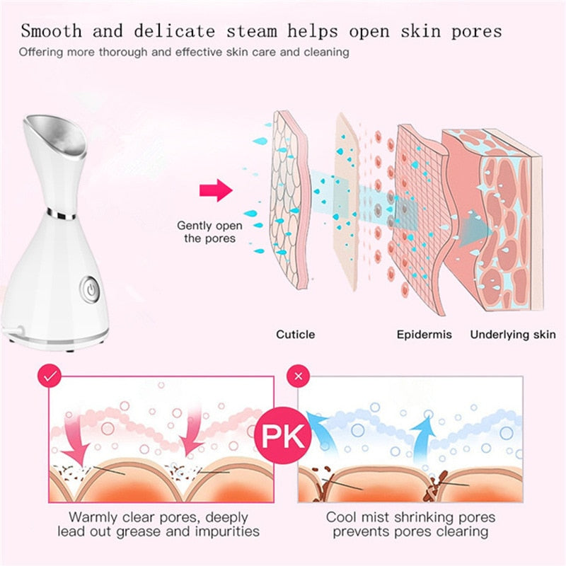 Face Steamer Machine SPA Sprayer Sauna Facial Humidifier Skin Care Facial Vaporizer Vapeur Visage Nebulizador Limpiador Digester